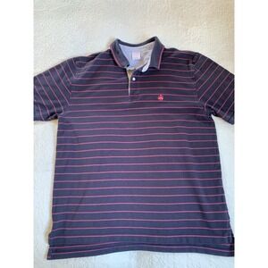 Brooks Brothers 346 Polo Shirt Purple Striped Cotton Short Sleeve Men's Large L